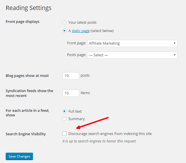 lav din egen hjemmeside - reading settings